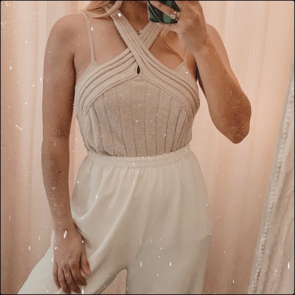 Anthropologie Tops - Anthropologie moth cream knit criss cross top